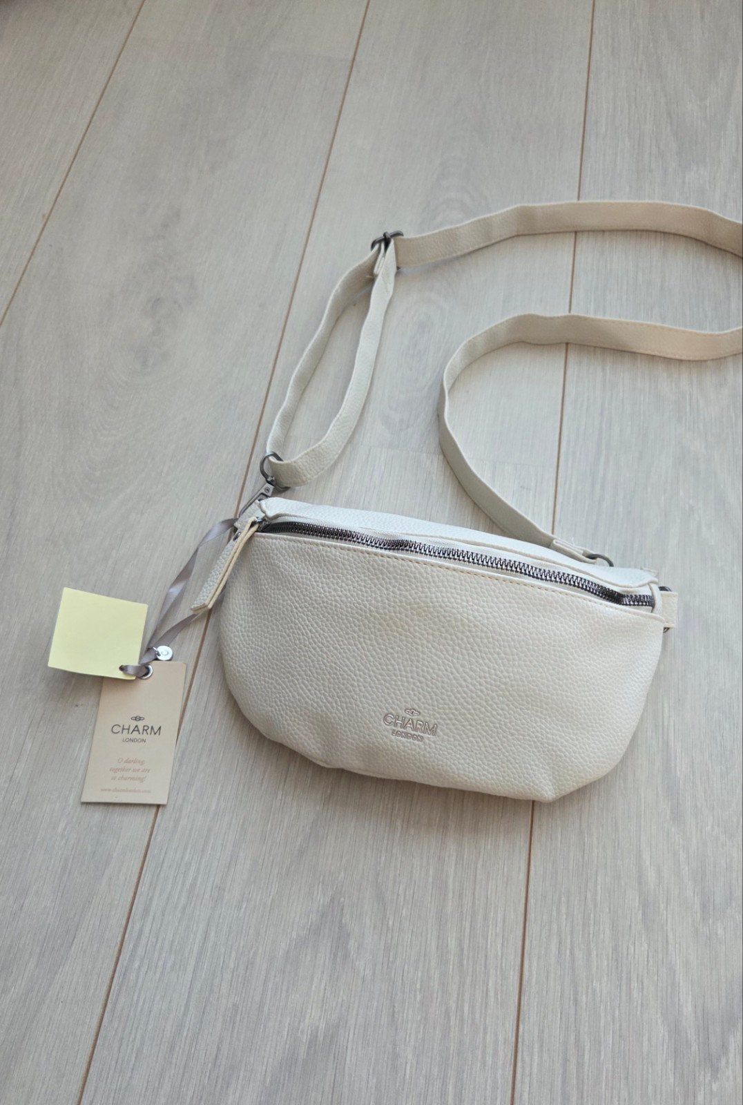 Charm London Heuptasje Crossbody Tas Crème Wit PU Leer prijs, Ophalen of Verzenden, Nieuw, Wit, Schoudertasje