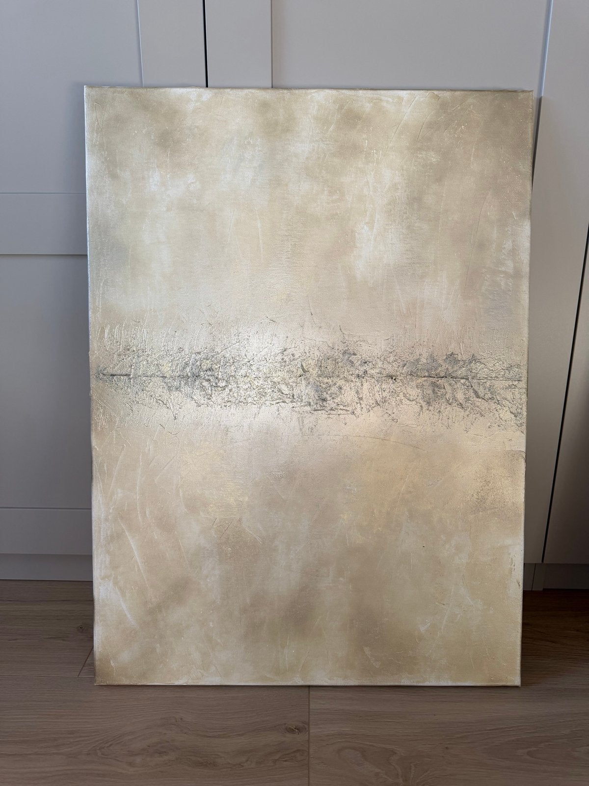 Abstract schilderij, afmeting 75/55 goud , getextureerd, Ophalen