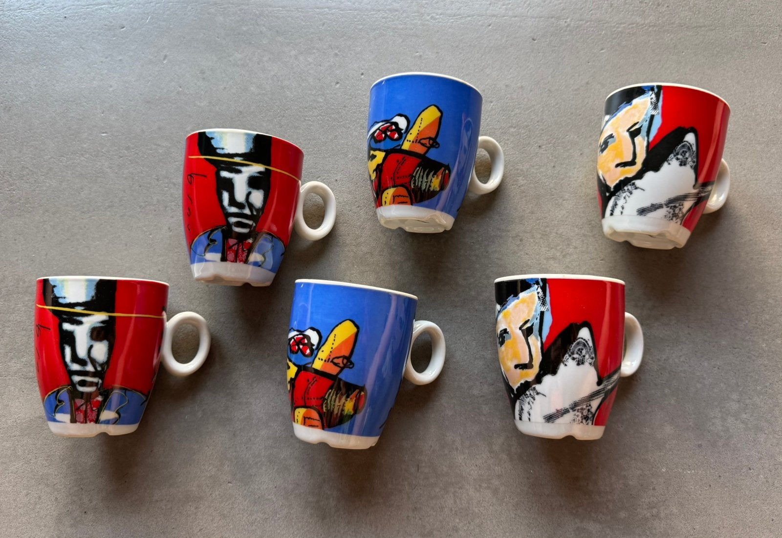 6 Koffie/Senseo kopjes print Herman Brood 3 dessins nieuw, Overige materialen, Overige merken, Nieuw, Ophalen of Verzenden