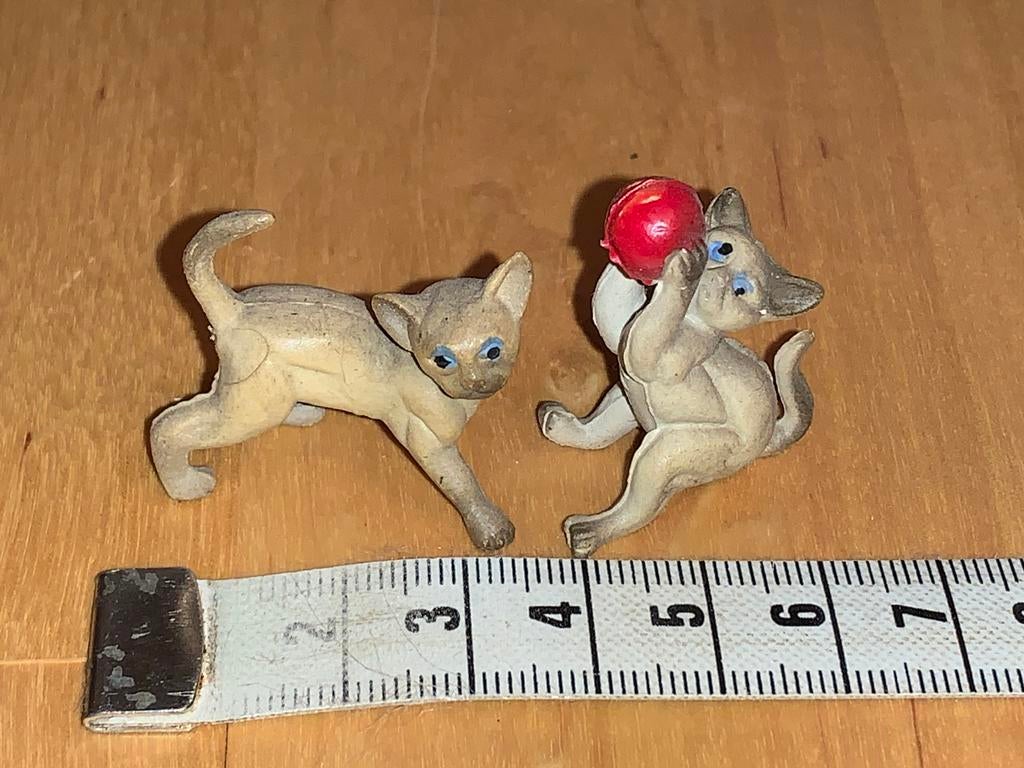 Setje poesjes antiek van H.K, Ophalen of Verzenden, Gebruikt, Dier