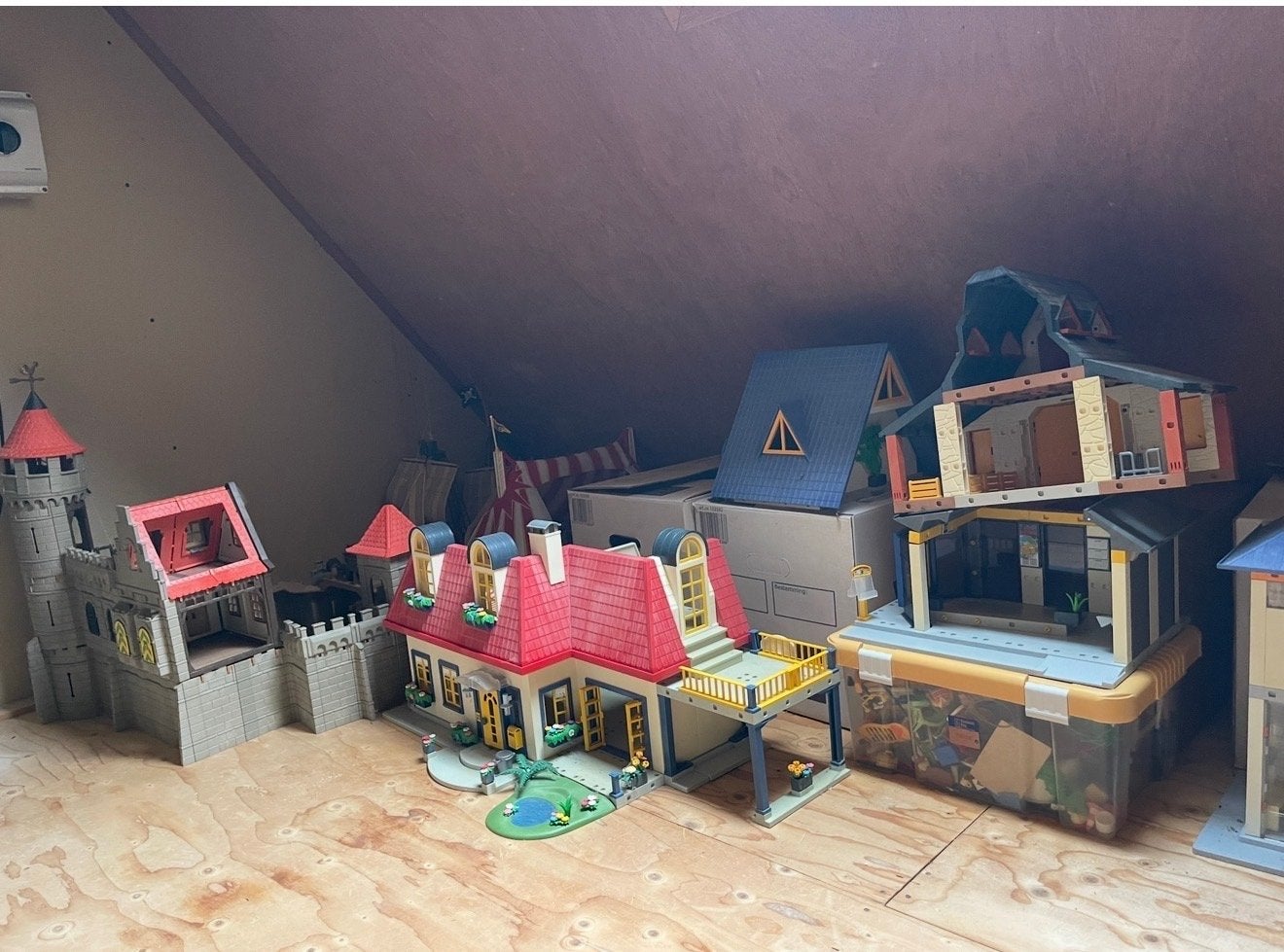 Grote Playmobil collectie: huizen, boten, kasteel, circus, Ophalen, Gebruikt, Jongen of Meisje