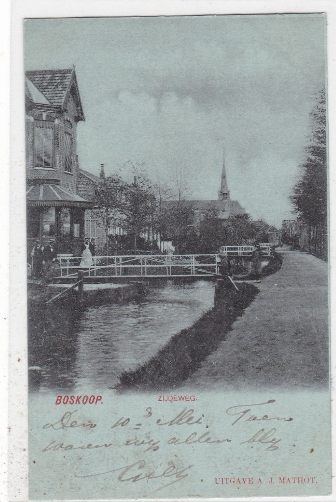 Boskoop-Zijdeweg circa 1900, Verzamelen, Ophalen of Verzenden, Voor 1920, Ongelopen, Zuid-Holland