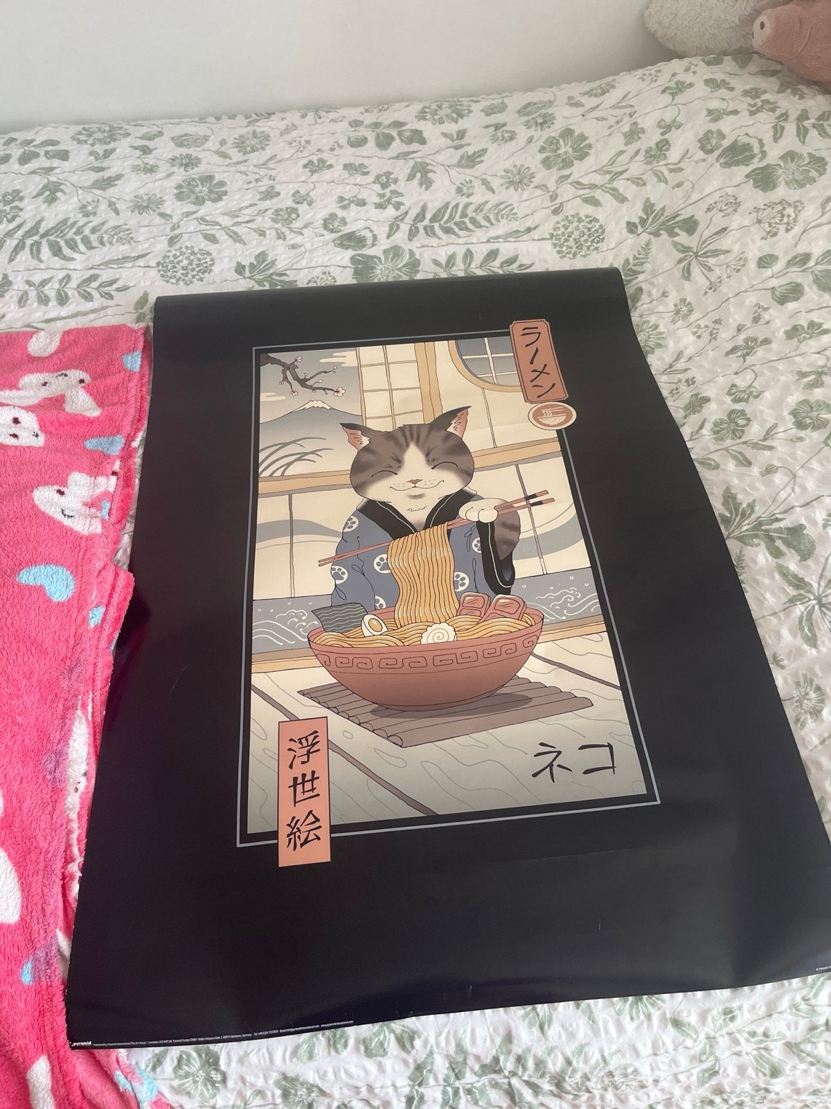 Neko Ramen Ukiyoe Maxi-Poster - Kat met Ramen (61x91,5cm), Verzamelen, Rechthoekig Staand, Deurposter of groter, Nieuw, Ophalen of Verzenden