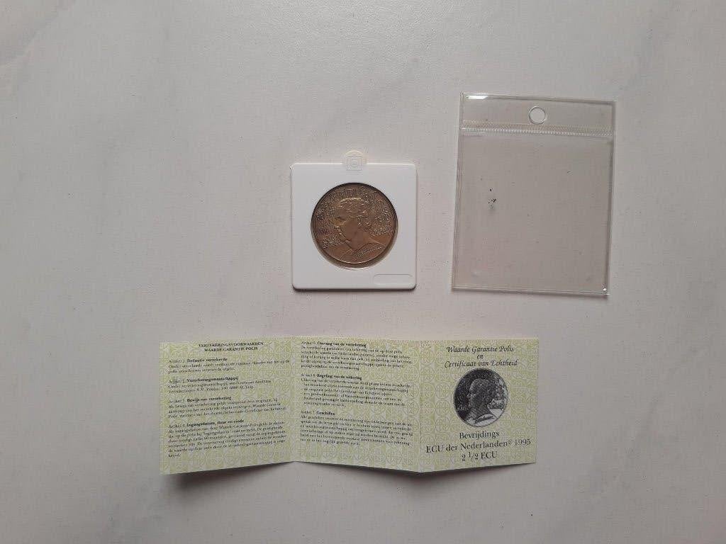 Bevrijdings ECU der nederlanden 1995 2,5 ECU, Ophalen of Verzenden, Overige materialen, Nederland