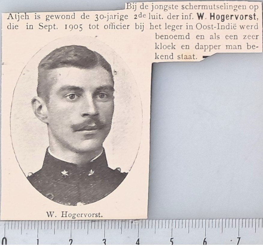 Leger Indië 1908; 2e Luit.Inf. Hogervorst gewond op Atjeh, Verzamelen, Verzenden, Voor 1940, Gebruikt, Overige onderwerpen