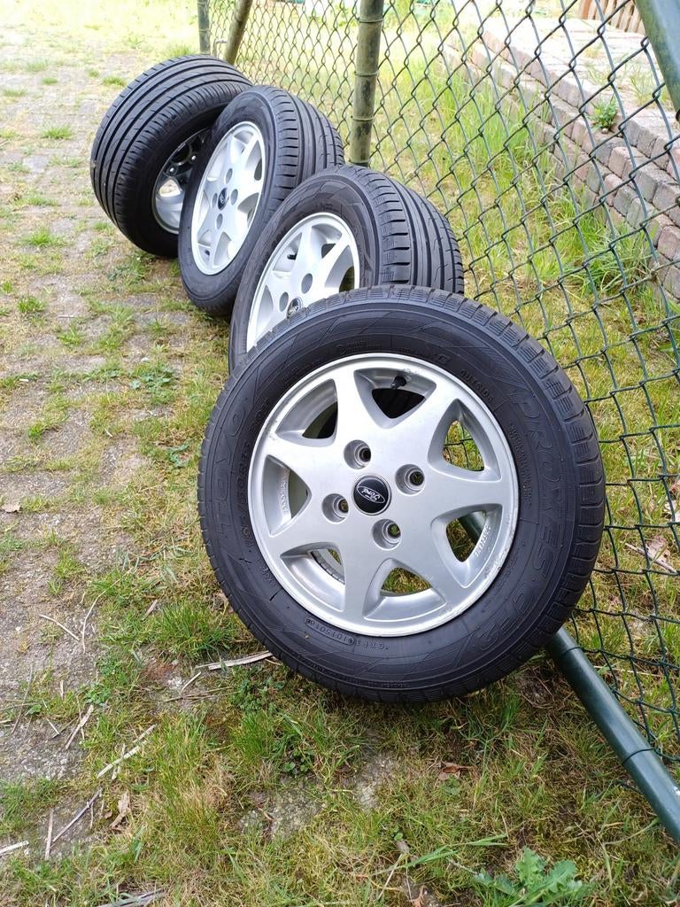 Ford rs velgen 13 inch 4x108 185/60-13 toyo proxes cf2, Ophalen, Gebruikt, 13 inch, Banden en Velgen