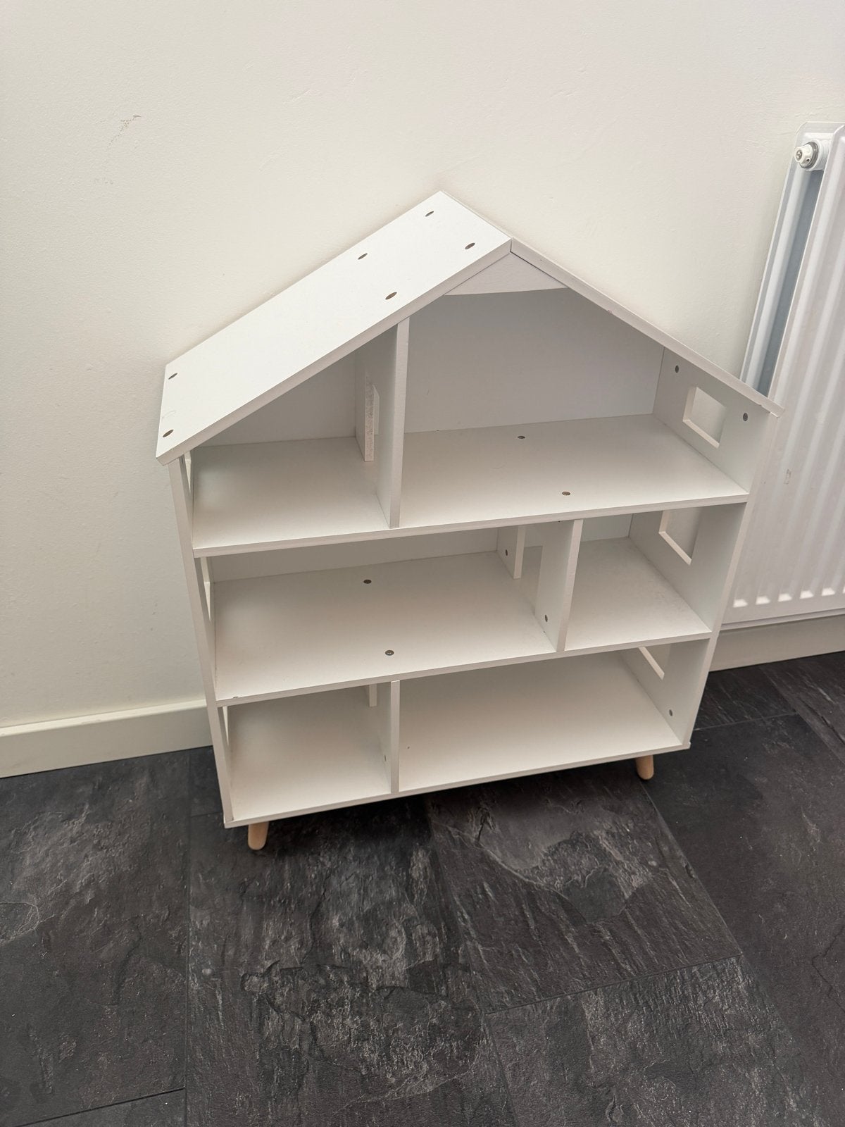 Wit houten poppenhuis met meerdere verdiepingen, Kinderen en Baby's, Ophalen of Verzenden, Gebruikt, Poppenhuis
