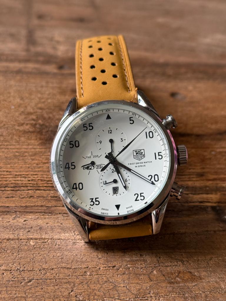 TAG Heuer - hommage - Carrera SpaceX Limited Edition Horloge, Leer, Staal, Polshorloge, Ophalen of Verzenden