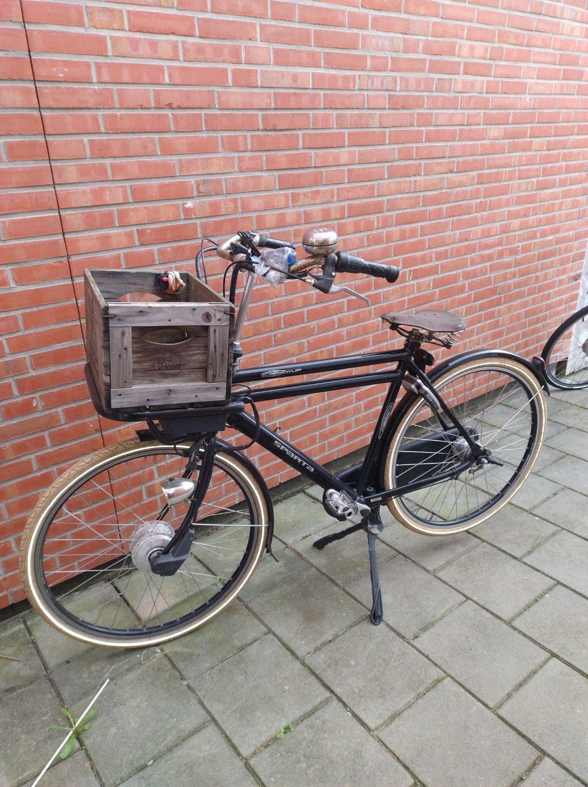 Elektrische Sparta Pickup Transportfiets - Zwart met krat