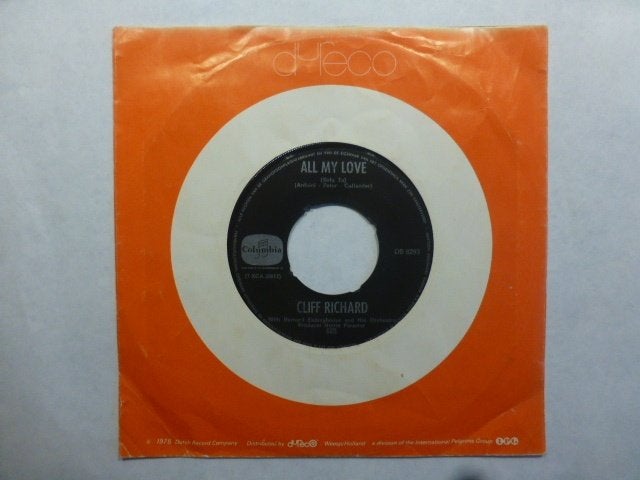 Cliff Richard. All my love. / Sweet little Jesus boy., Ophalen of Verzenden, Gebruikt, 7 inch, Pop