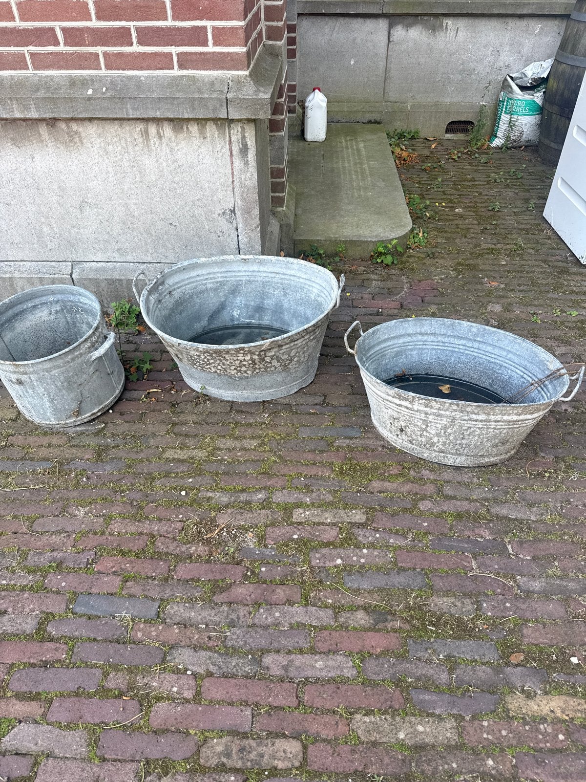 Set van 3 zinken teilen/emmers, Ophalen of Verzenden