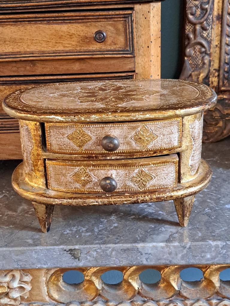 Mooi Vintage Italiaans Sieradenkastje, Antiek en Kunst, Curiosa en Brocante, Ophalen