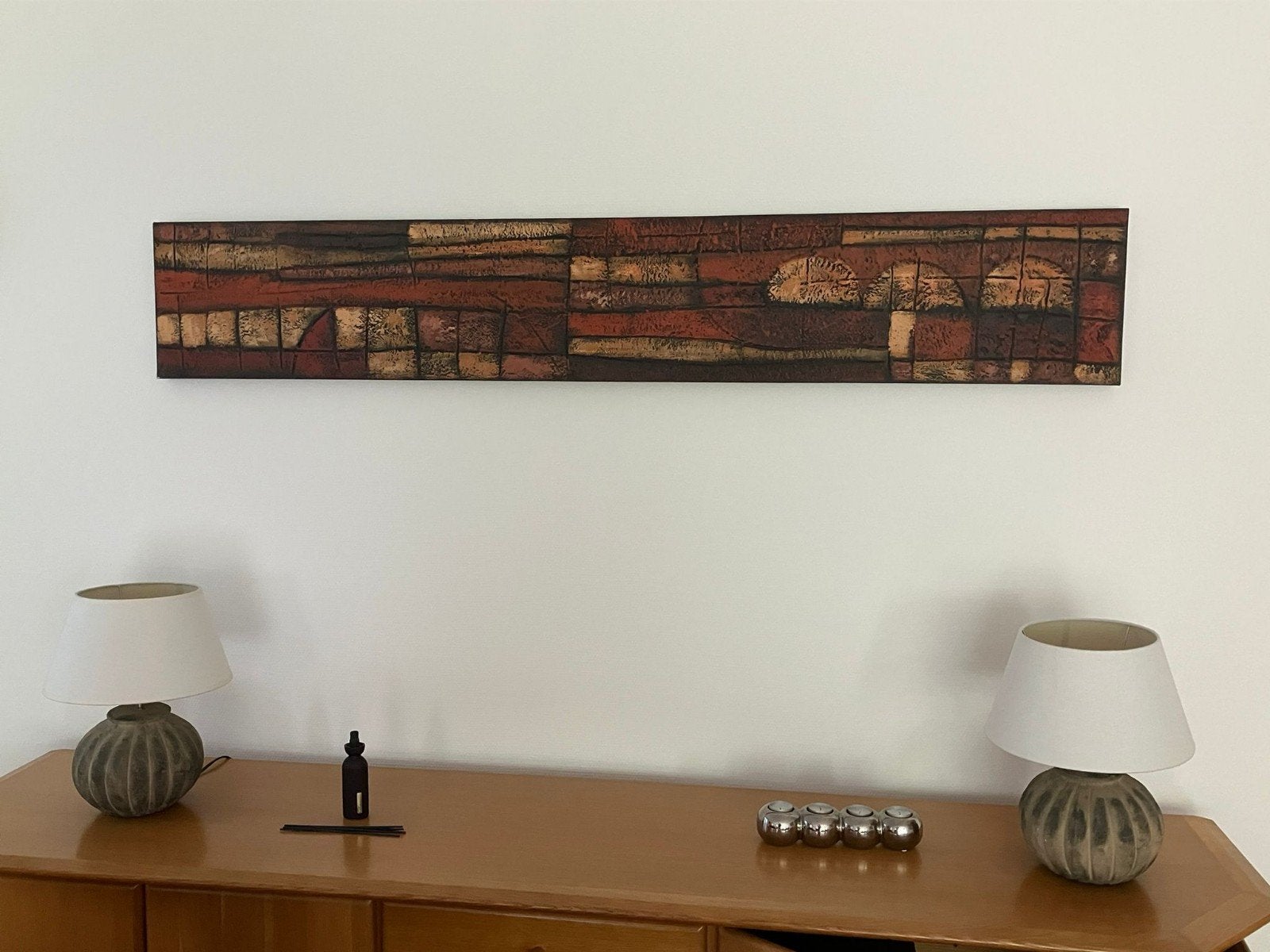 Schilderij abstract in aardetinten, Ophalen