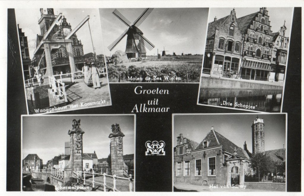 Alkmaar  Groeten  uit, Ophalen of Verzenden, 1940 tot 1960, Gelopen, Noord-Holland