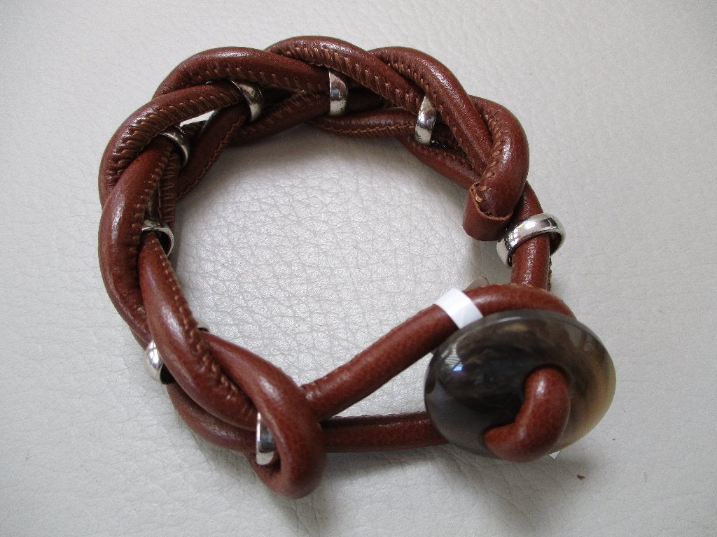 Ti Sento - Milano - armband - Italië, Sieraden, Tassen en Uiterlijk, Armbanden, Ophalen of Verzenden, Nieuw, Bruin, Leer