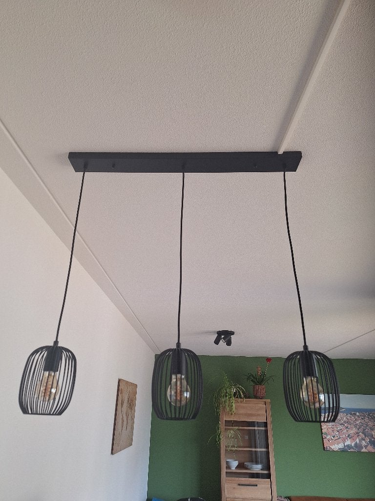 Leuke hanglamp, Huis en Inrichting, Lampen | Hanglampen, Ophalen, Zo goed als nieuw, Metaal, 75 cm of meer