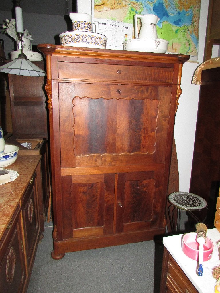antiek mahonie biedemeier bureau klepbureau  295,00, Ophalen of Verzenden