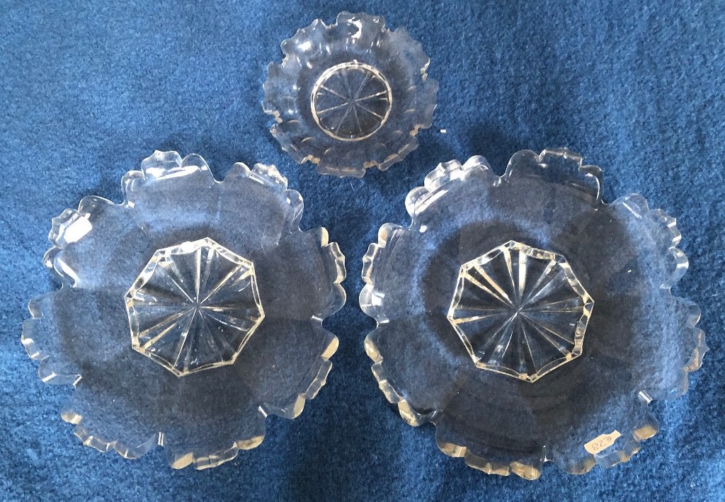 2 biedermeier kristallen schotels, Ophalen of Verzenden