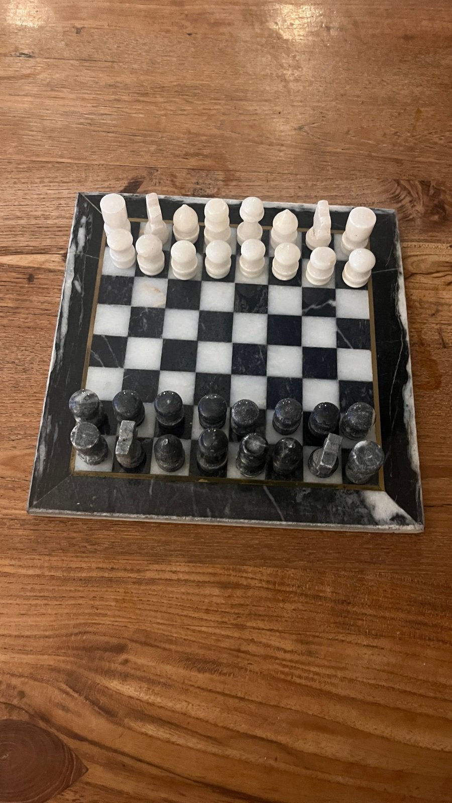 Marmeren Schaakspel - mooi in tact, Een of twee spelers, Ophalen of Verzenden, Zo goed als nieuw