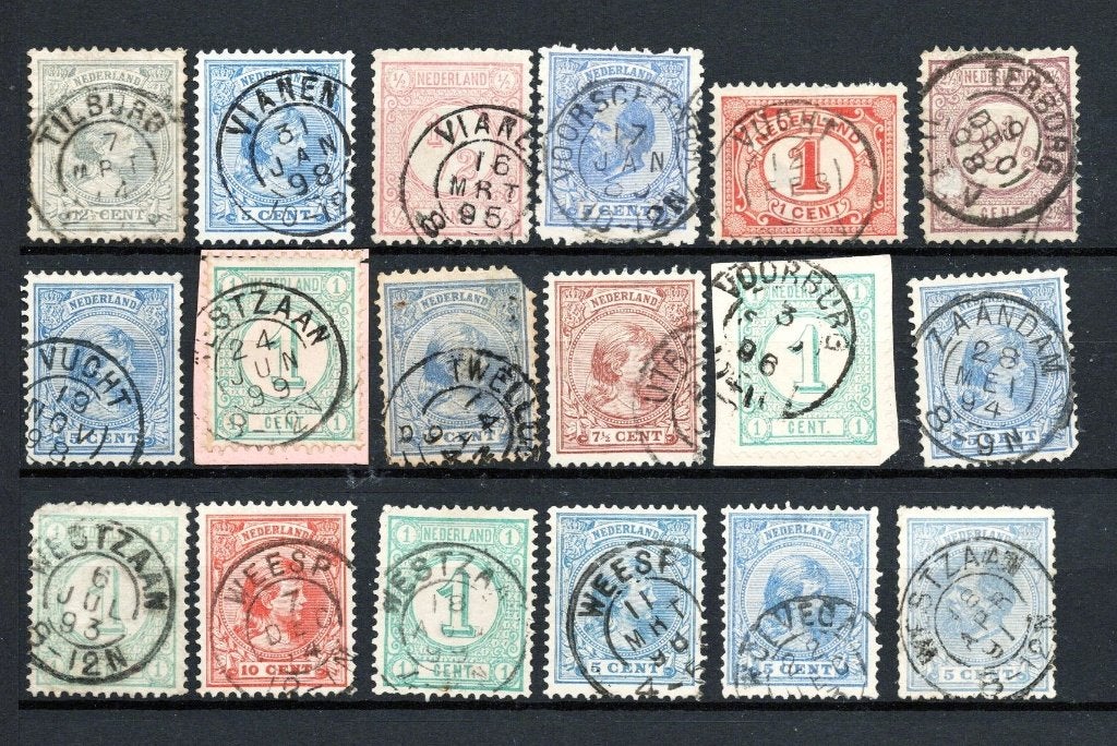 Kleinrond stempels wo Vianen Westzaan Weesp Voorburg (7), Verzenden, T/m 1940, Gestempeld