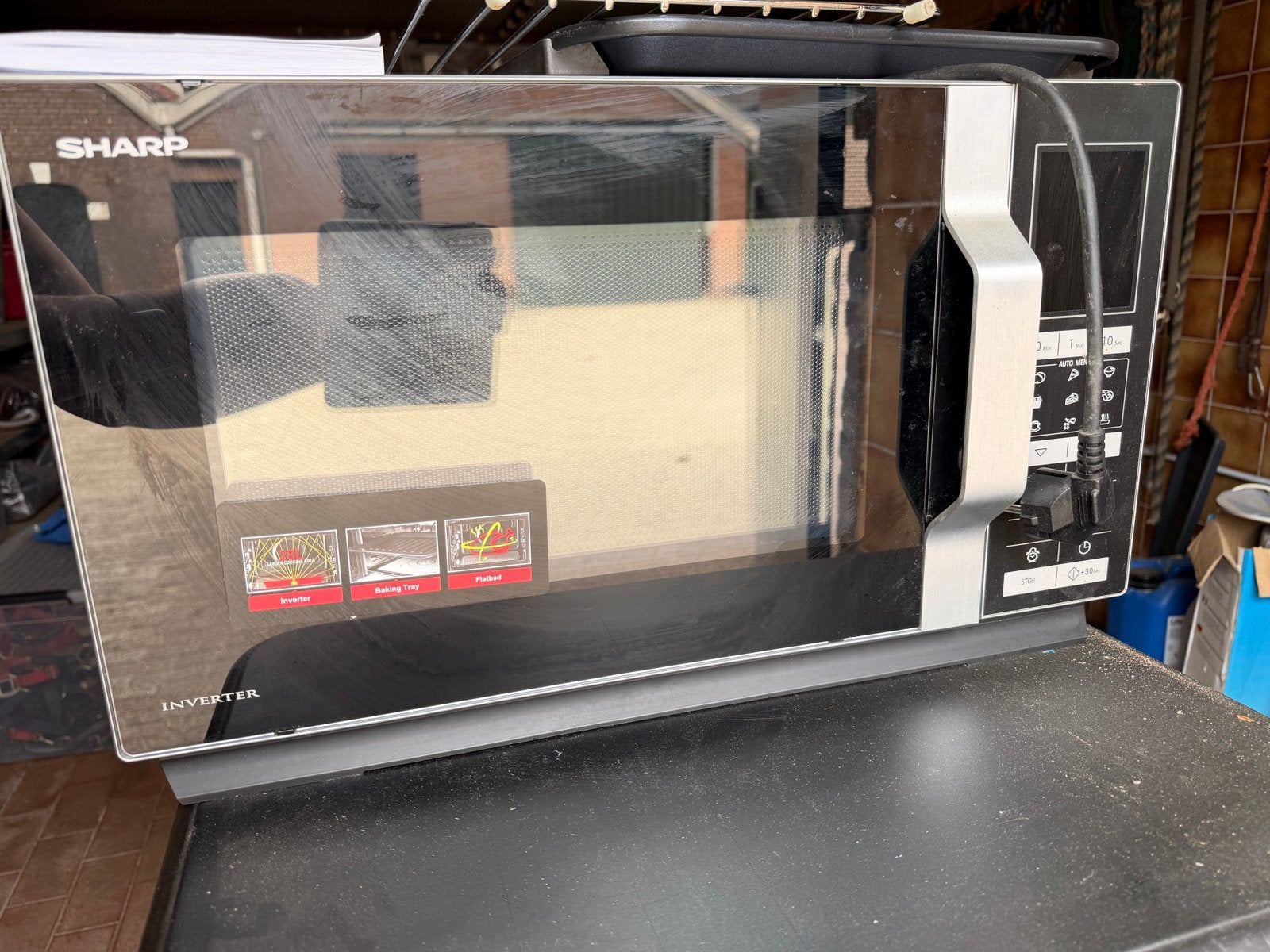 Sharp R890 Inverter Combimagnetron met Grill en Convectie, Ophalen, Combimagnetron, Gebruikt, Grill