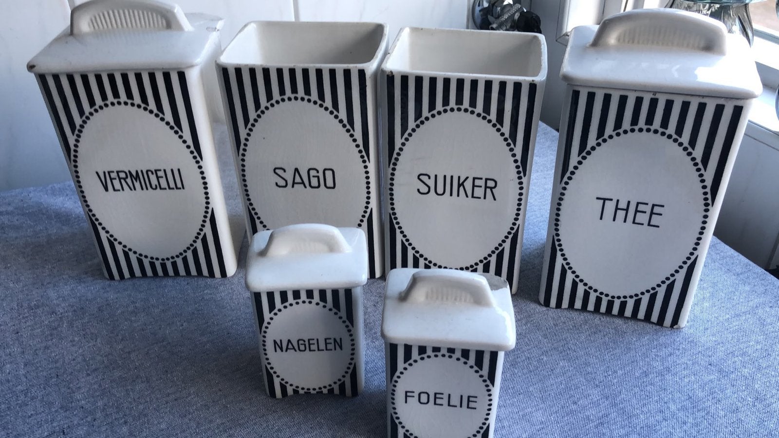 Vintage voorraadpotten set - Colditz porselein, Ophalen