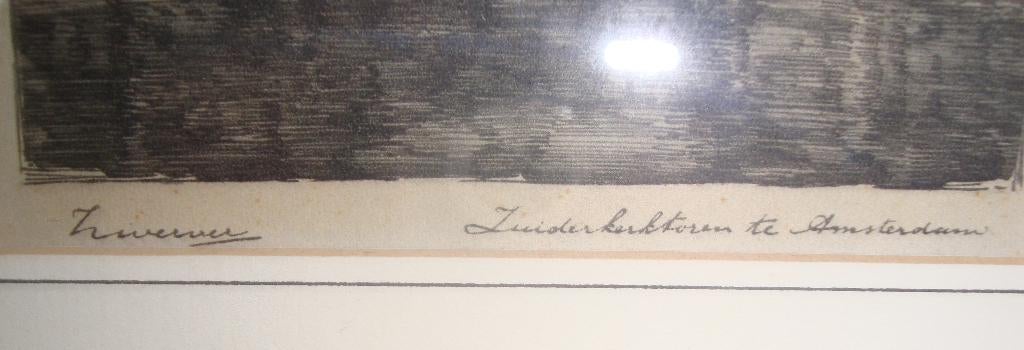 Amsterdam / Zuiderkerktoren - Jan Zwerver -  ingelijst, Ophalen of Verzenden