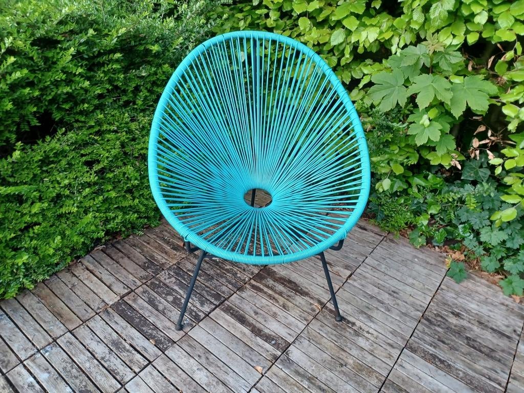 Acapulco stoel turquoise, Ophalen, Zo goed als nieuw, Kunststof