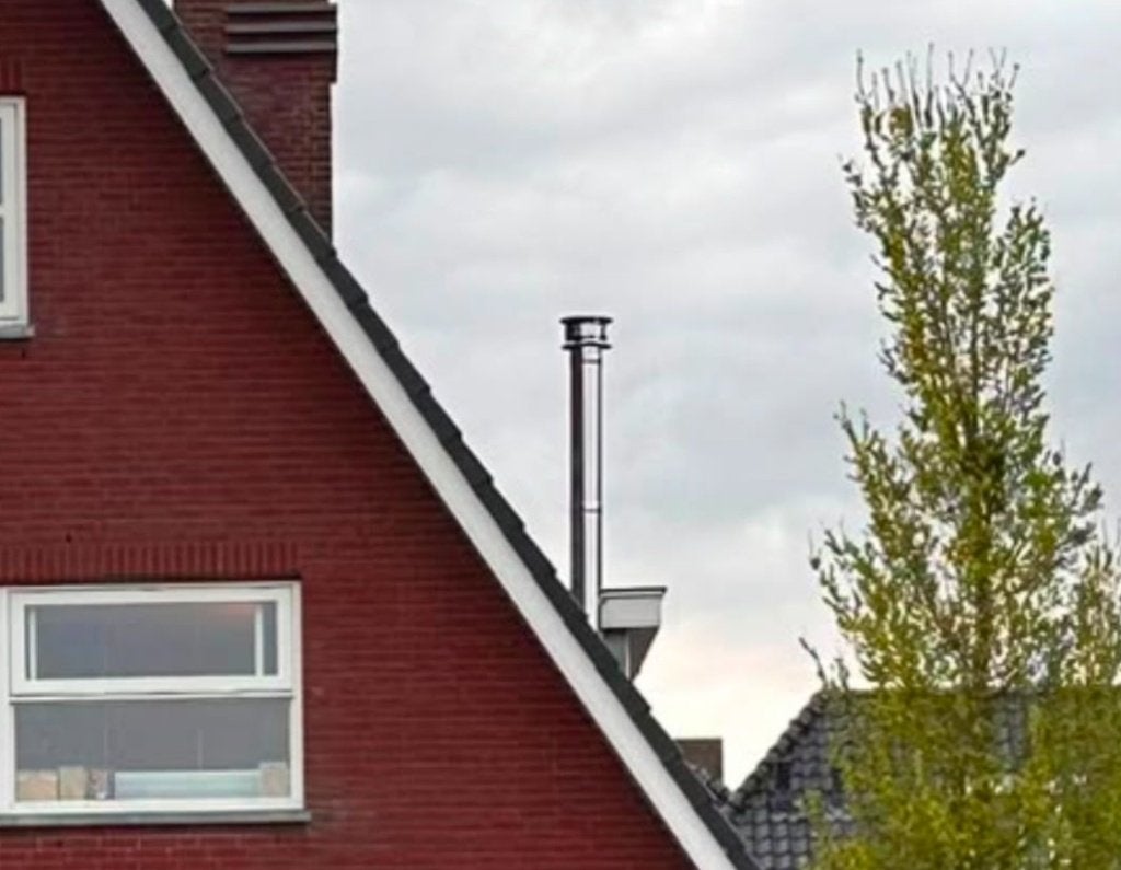 Trekkap Roterend rookkanaal, RVS als nieuw, 160 mm, Ophalen, Zo goed als nieuw, Inbouw, Hout