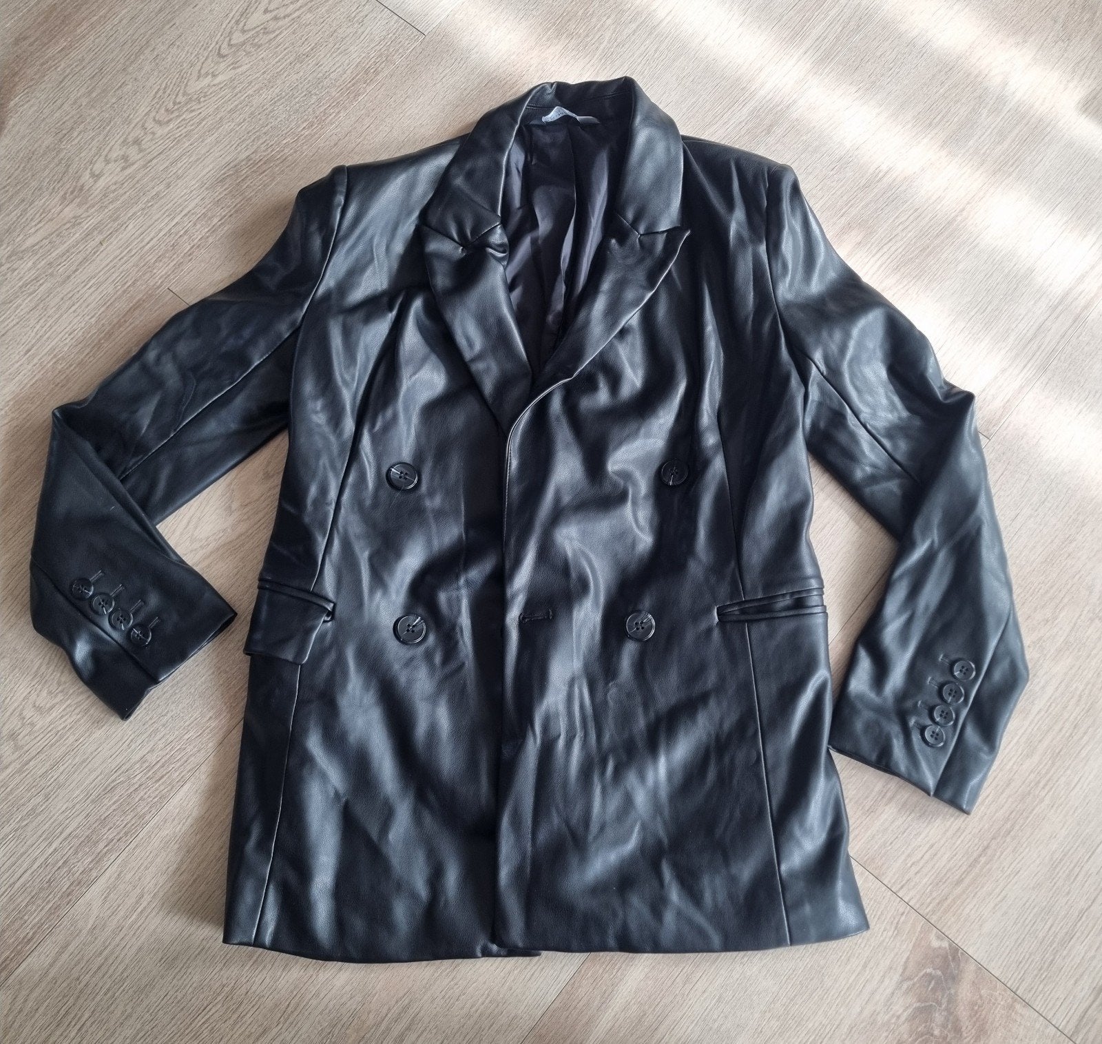 Primark Zwart Faux Leren Blazer - Maat 36/38_M, Maat 38/40 (M), Primark, Zwart, Ophalen of Verzenden
