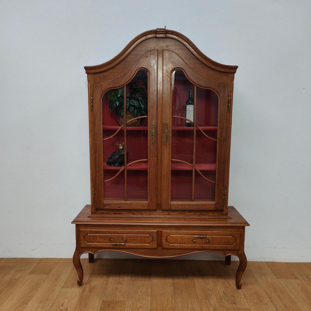 Vintage Queen Ann kast vitrinekast buffetkast servieskast 41
