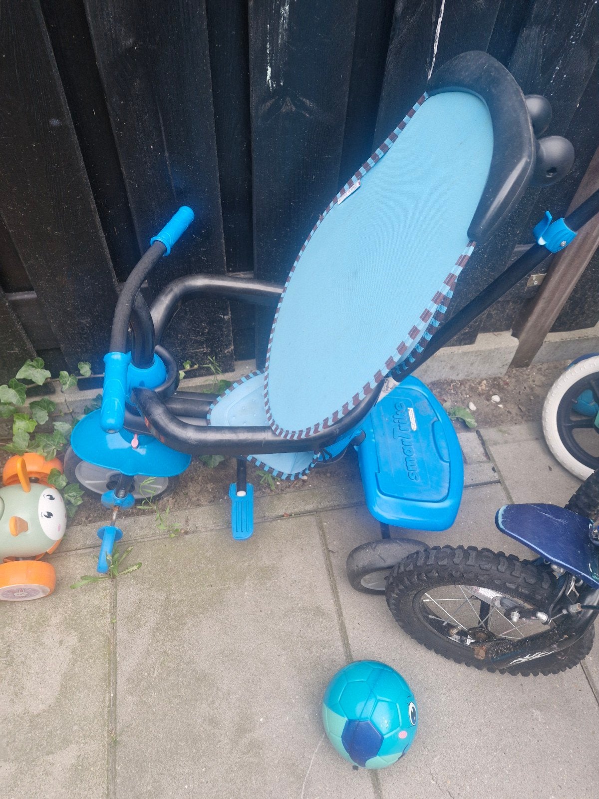 Smartrike driewieler blauw met duwstang, Ophalen of Verzenden, Gebruikt, Overige typen