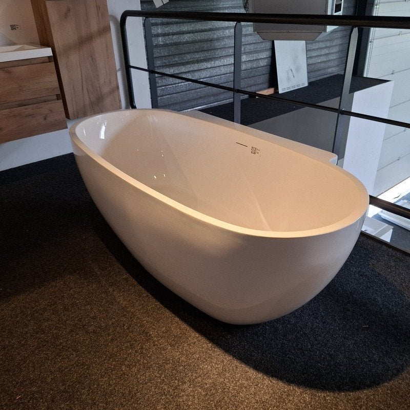 Halfvrijstaand ligbad 165x80x58cm - Wit glans (ZGAN), Ophalen, Zo goed als nieuw, Bad