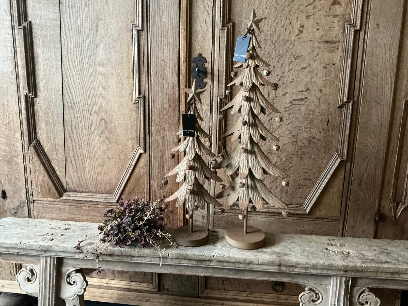 NIEUW set metalen Countryfield kerstbomen met belletjes, Ophalen of Verzenden, Nieuw