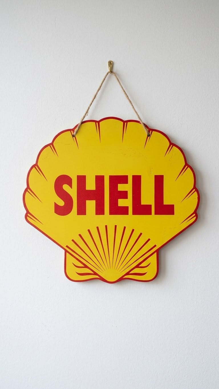 Partij Shell metalen reclamebordjes - Mancave/Markt, Ophalen, Nieuw, Reclamebord
