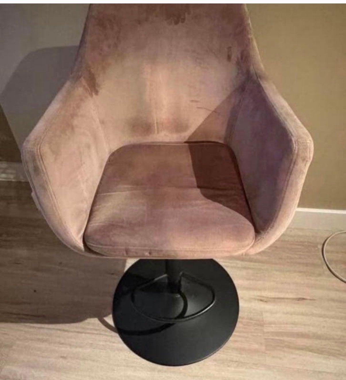 Roze fluwelen stoel/kruk, Ophalen, Gebruikt, Overige kleuren, Eén