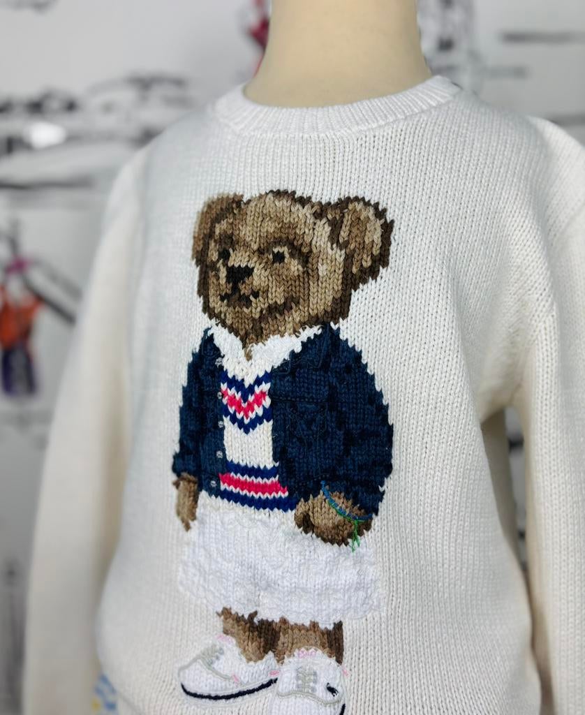 Ralph Lauren meisjes trui met beer maat 7 (260 euro), Trui of Vest, Zo goed als nieuw, Ralph Lauren, Verzenden