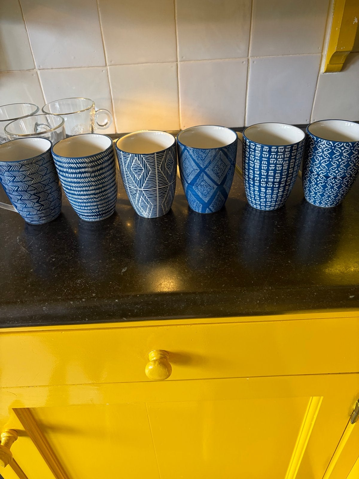 6 Joyye Newport The Capri Azzura bekers, handgemaakt, Overige merken, Keramiek, Nieuw, Modern
