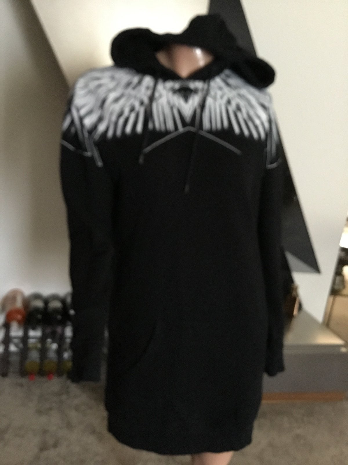 Marcelo Burlon lange Sweater met capuchon XS origineel ZGAN, Zwart, Ophalen of Verzenden, Zo goed als nieuw, Marcelo Burlon