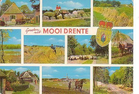 Ansichtkaart	Drenthe	10-luik, Verzenden, 1960 tot 1980, Gelopen, Drenthe