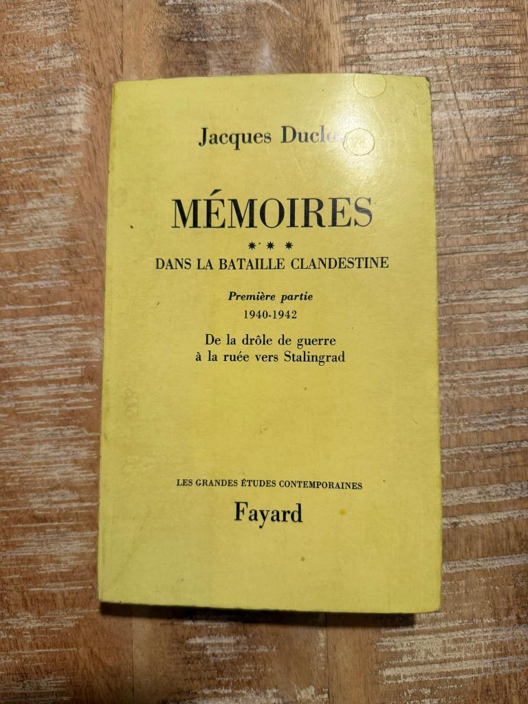 Mémoires dans la bataille clandestine, première partie -, Ophalen of Verzenden, Algemeen, Tweede Wereldoorlog, Gelezen