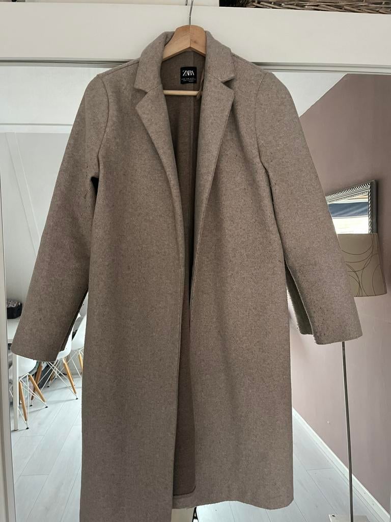 Zara wollen jas, Ophalen of Verzenden, Zo goed als nieuw, Beige