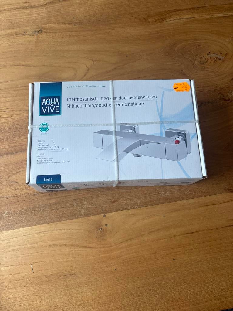 Aqua Vive Lena Thermostatische Bad- en Douchemengkraan, Verzenden, Nieuw, Chroom, Kraan