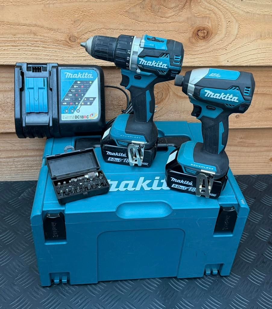 Makita DDF484 / DTD153 + 2 accu’s + accu Lader in M box, Doe-het-zelf en Verbouw, Gereedschap | Boormachines, Ophalen of Verzenden