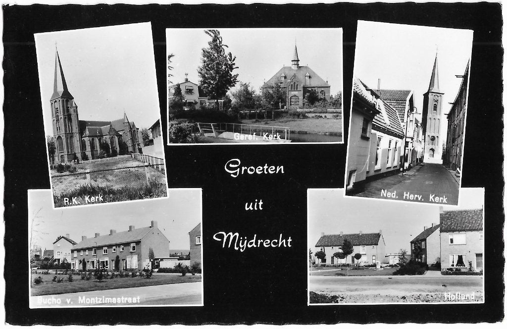 Mijdrecht, Hofland, Bucho v. Montzimastraat, kerken, Verzenden, 1960 tot 1980, Ongelopen, Noord-Brabant