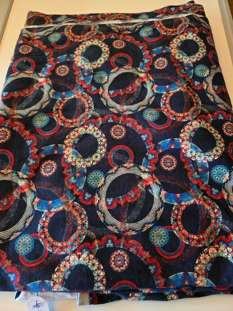 stenzo tricot katoen blauw cirkels (109), Blauw, 120 cm of meer, Ophalen of Verzenden, Katoen