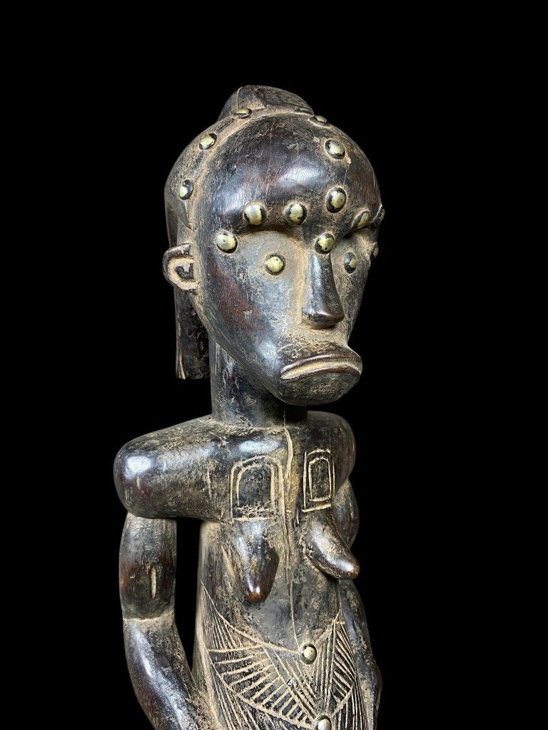 Reliekbeeld - Giftand - Gabon 75cm, Hout, Afrika, Handgemaakt, Zwart