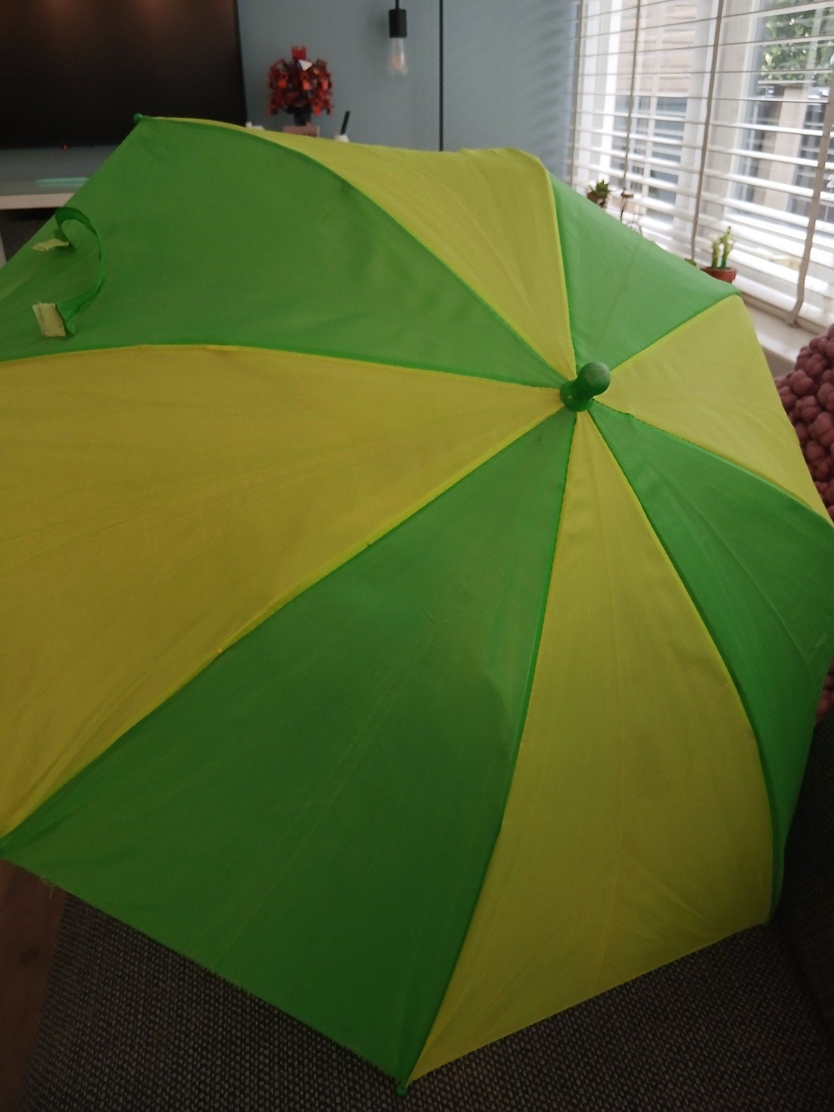 Groen/gele kinderparaplu, Ophalen, Gebruikt, Groen
