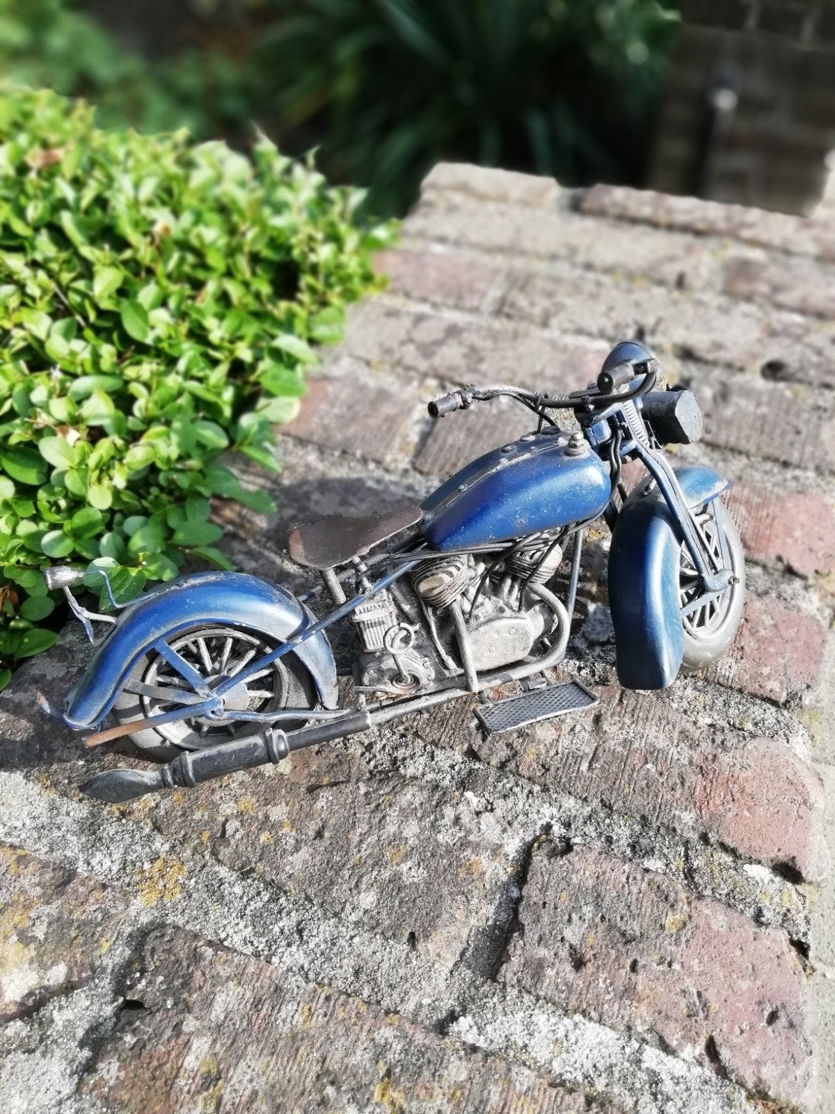 Vintage Harley Davidson ijzeren modelmotor - Decoratie, Hobby en Vrije tijd, Overige merken, Gebruikt, Ophalen of Verzenden, Groter dan 1:32