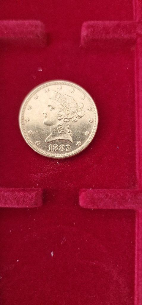 Gouden dollar1889, Postzegels en Munten, Munten | Amerika, Ophalen of Verzenden, Noord-Amerika, Losse munt, Goud